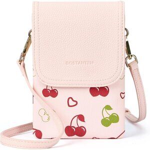Women Cherry Imported Vegan Leather Adjustable Strap Small Crossbody Bags